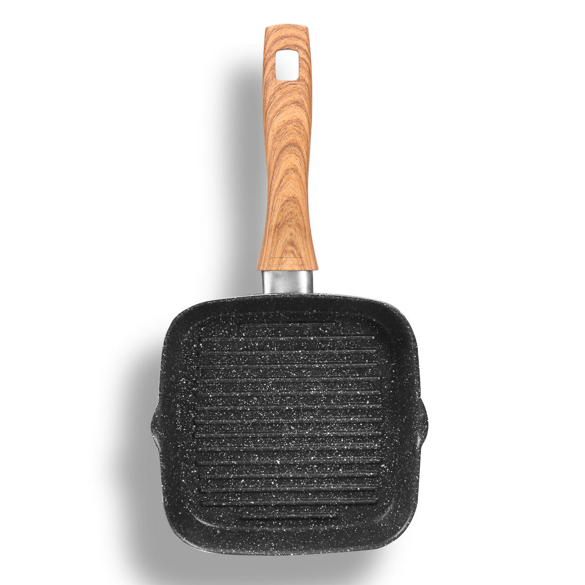 GRILL-ECKPFANNE - Schwarz/Braun, Metall (16cm) - Stoneline