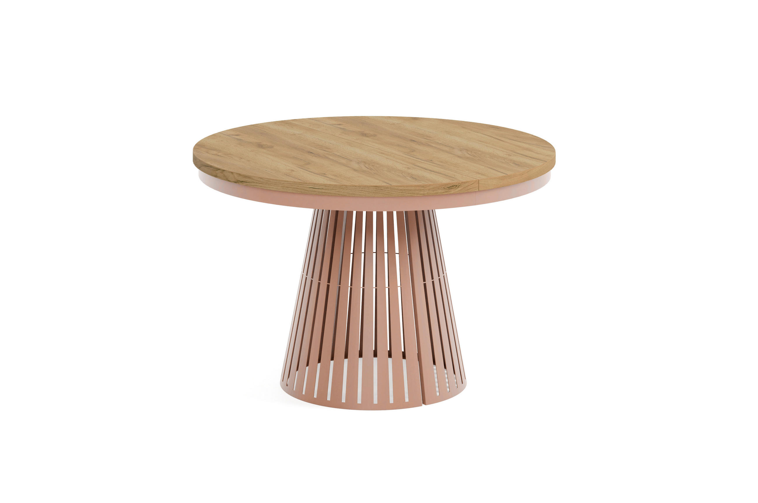 ESSTISCH Cone Bis - Honigeiche/Kupferfarben, Holzwerkstoff/Metall (120/120/76cm) - Meblini