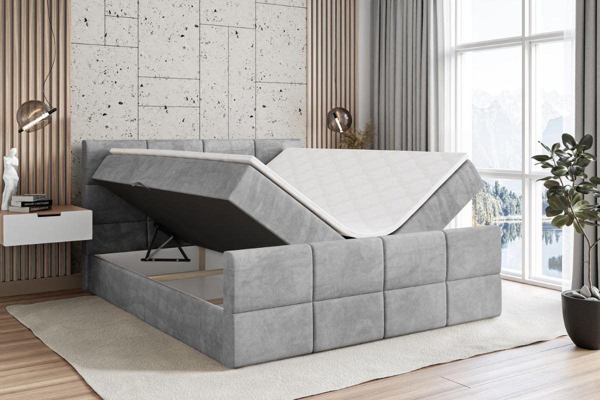 BOXBETT ARDENI-Z - 120x200 cm - H3 - Hellgrau - Hellgrau, Holzwerkstoff (120/200cm) - ALTDECOR