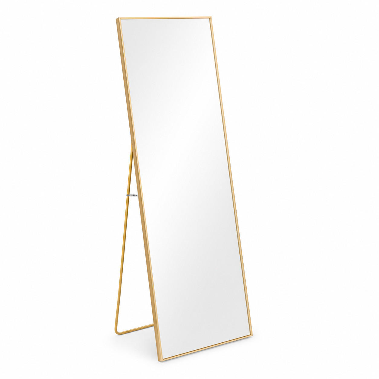 STANDSPIEGEL 150/40 cm Goldfarben, Ganzkörperspiegel mit Ständer, rechteckiger Metallrahmen - Goldfarben, Metall (40/150/5cm) - Joyfair