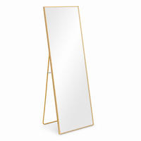 STANDSPIEGEL 150/40 cm Goldfarben, Ganzkörperspiegel mit Ständer, rechteckiger Metallrahmen - Goldfarben, Metall (40/150/5cm) - Joyfair