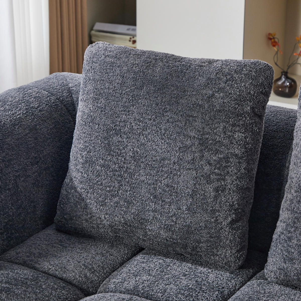 3-SITZER SOFA Samt Dunkelgrau - Dunkelgrau, Textil (160/70/94.5cm) - WISHDOR