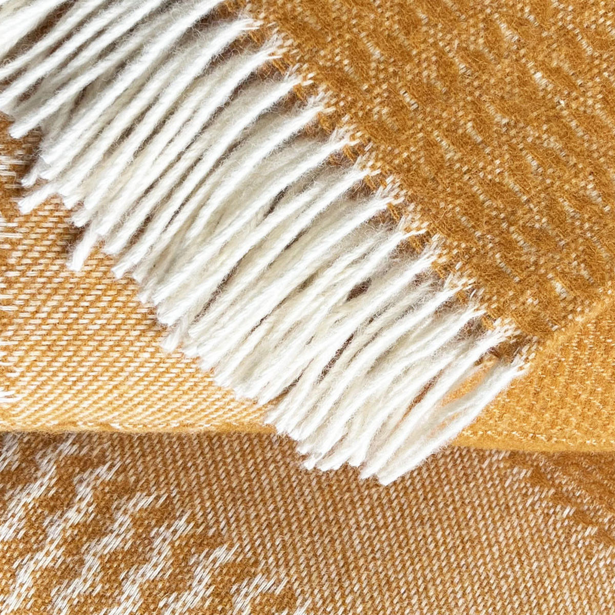WOLLDECKE Uptown Neuseeländische Lammwolle Ocker 140x200 - Gelb, Textil (140/200cm) - Malagoon