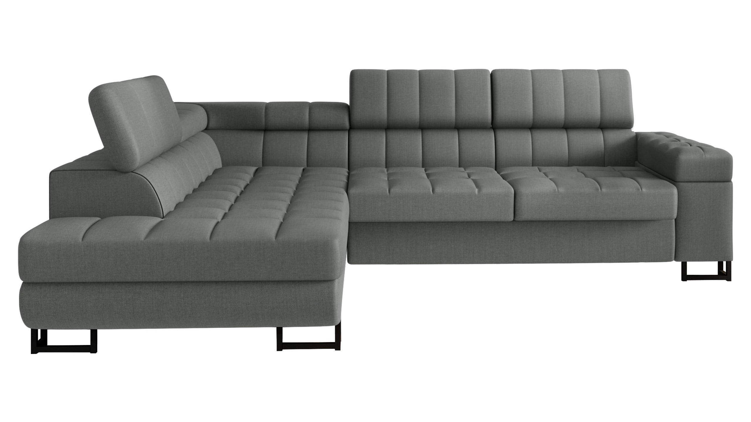 ECKSOFA Laris, Seite: Links - Greige/Schwarz, Holz/Textil (271/203cm) - MIRJAN24