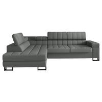 ECKSOFA Laris, Seite: Links - Greige/Schwarz, Holz/Textil (271/203cm) - MIRJAN24
