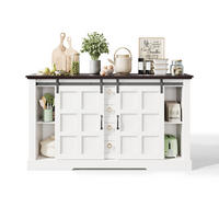 SIDEBOARD aus MDF 150x40x85 cm Weiß mit Schiebetüren, 4 Schubladen und verstellbaren Einlegeböden - Weiß, Holzwerkstoff (150/85/40cm) - Modfu