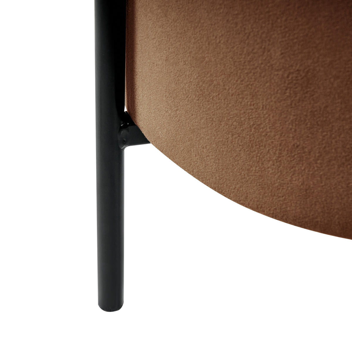 POUF Dunkelbraun Wenona - Dunkelbraun/Schwarz, Textil (37/40/37cm) - Beliani