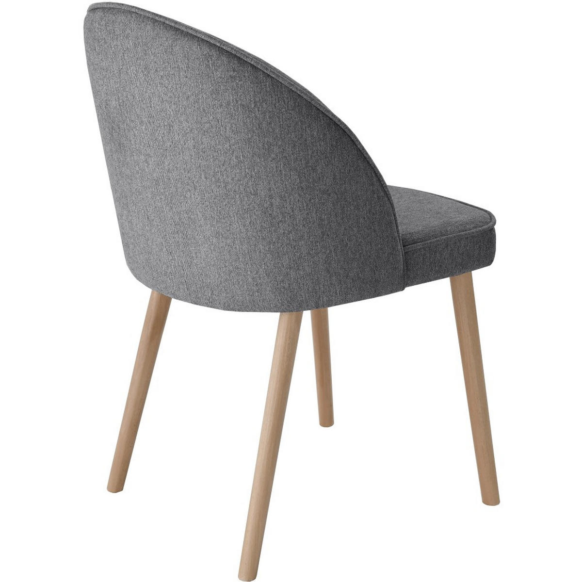 STUHL Luna, Polsterstuhl für das Esszimmer mit Buchenholzbeinen, Grau - Buchefarben/Grau, Holz (51/87/46cm) - Beautysofa