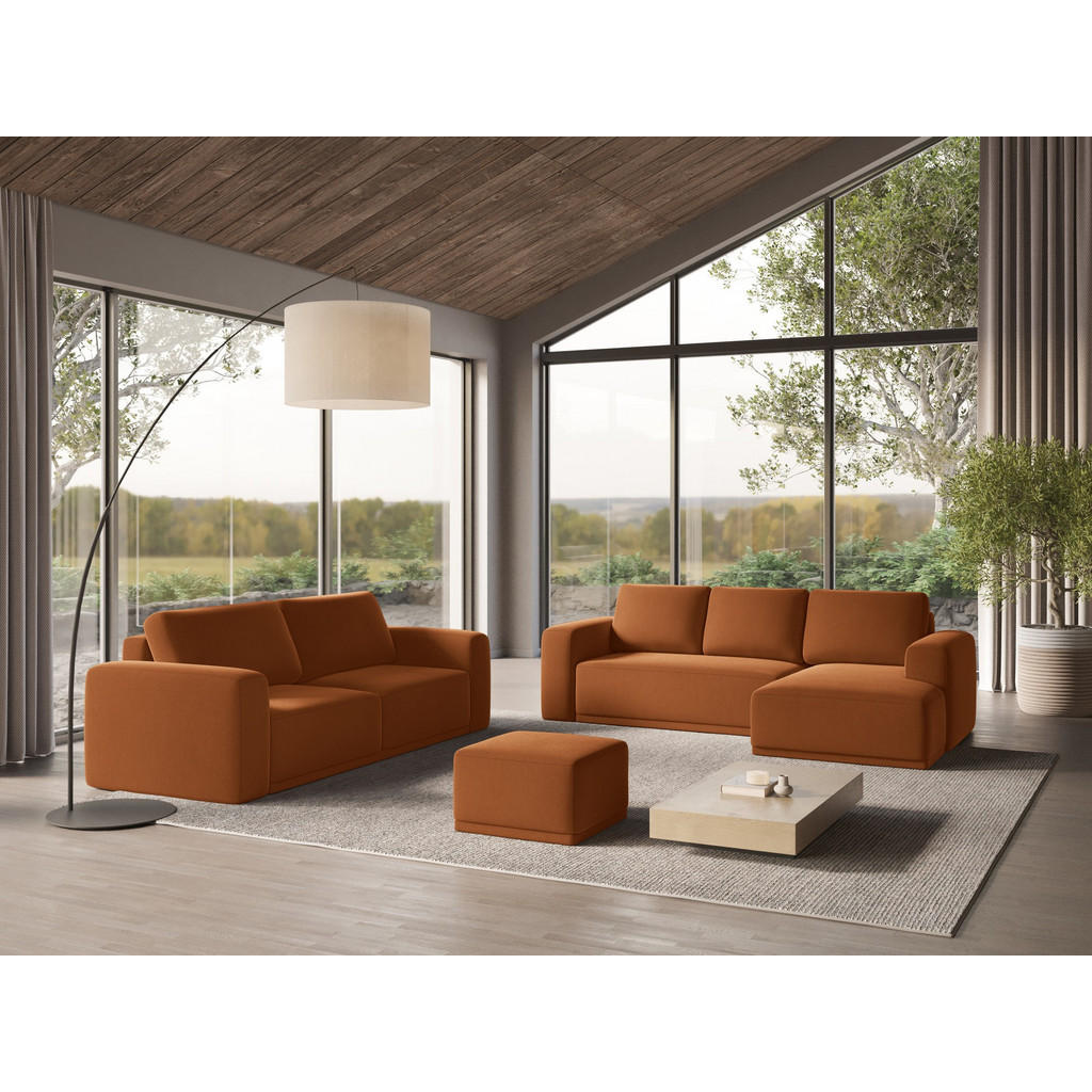 Thumbnail - Makamii Wohnlandschaft, Terra cotta, Textil, 4-Sitzer, Füllung: Schaumstoff, U-Form, 333x91x160 cm, Made in EU, Wohnzimm...