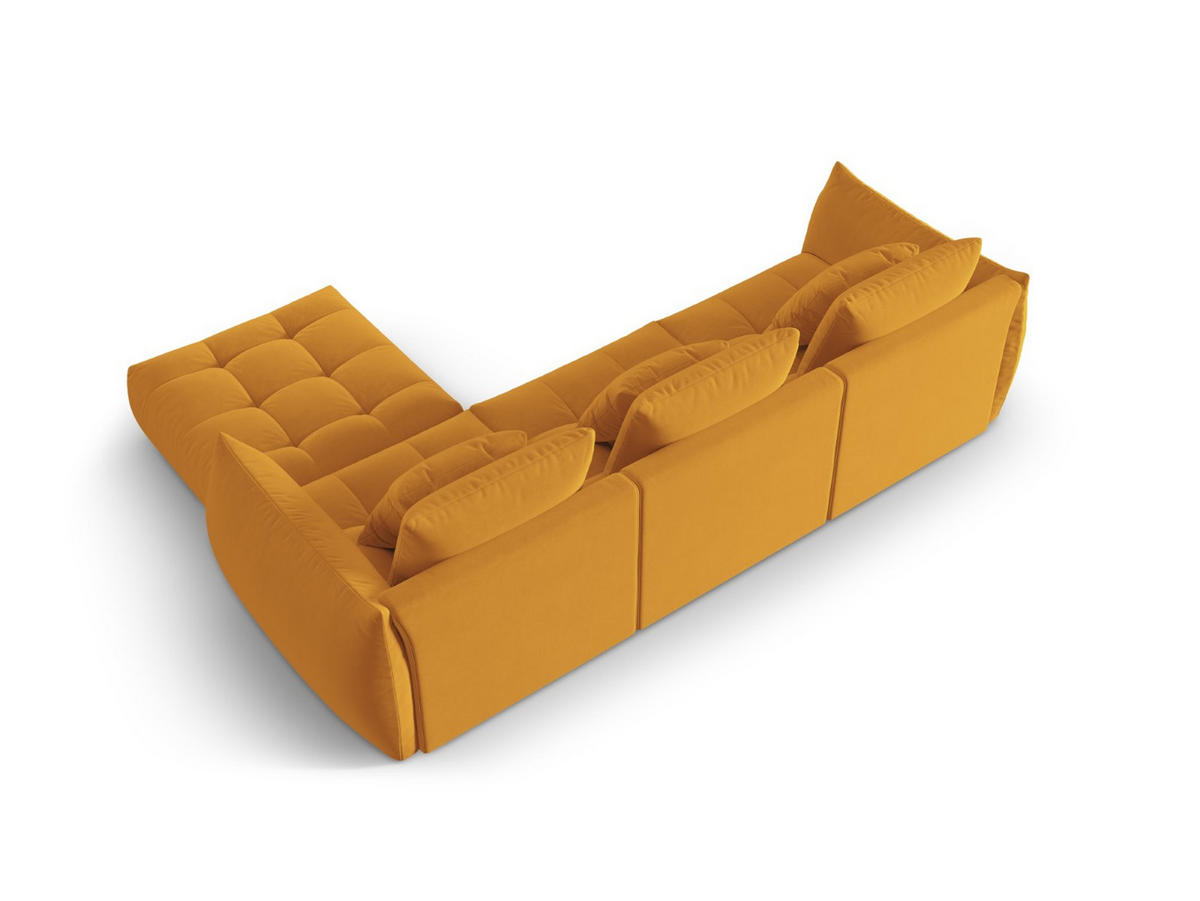 ECKSOFA modular links Bloom aus Samt gelb 2 Sitzplätze - Gelb, Textil (216/332cm) - Micadoni