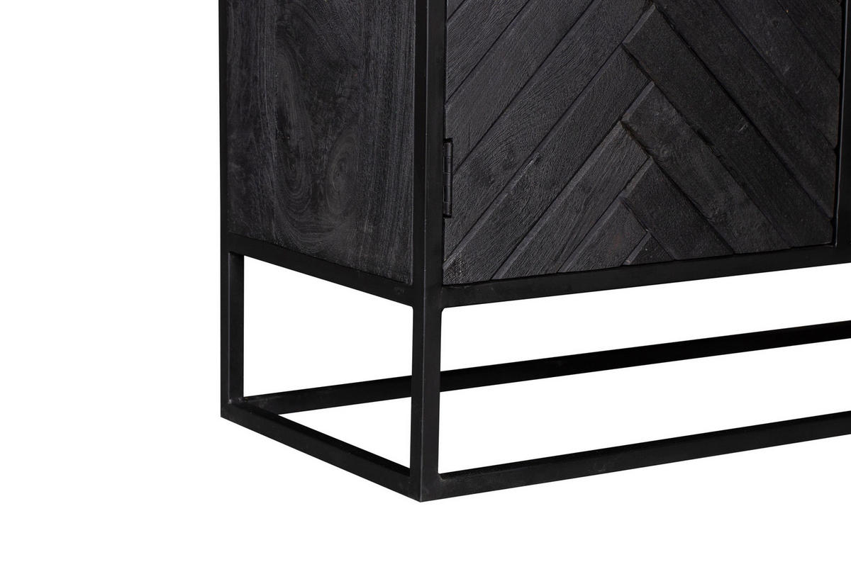 KOMMODE Cosmopolitan Mangoholz 100 cm / 40 cm Schwarz - Schwarz, Holz (100/115/40cm) - Villa Möbel