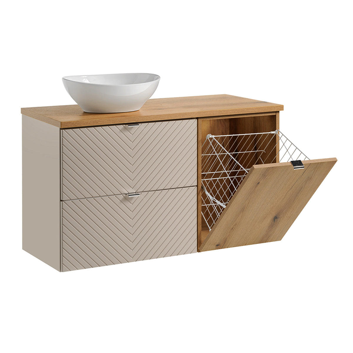 BADMÖBEL 100.4cm Manoa 2er-Set Kaschmir - Beige, Holzwerkstoff (100.4/59/40cm) - Petits-meubles