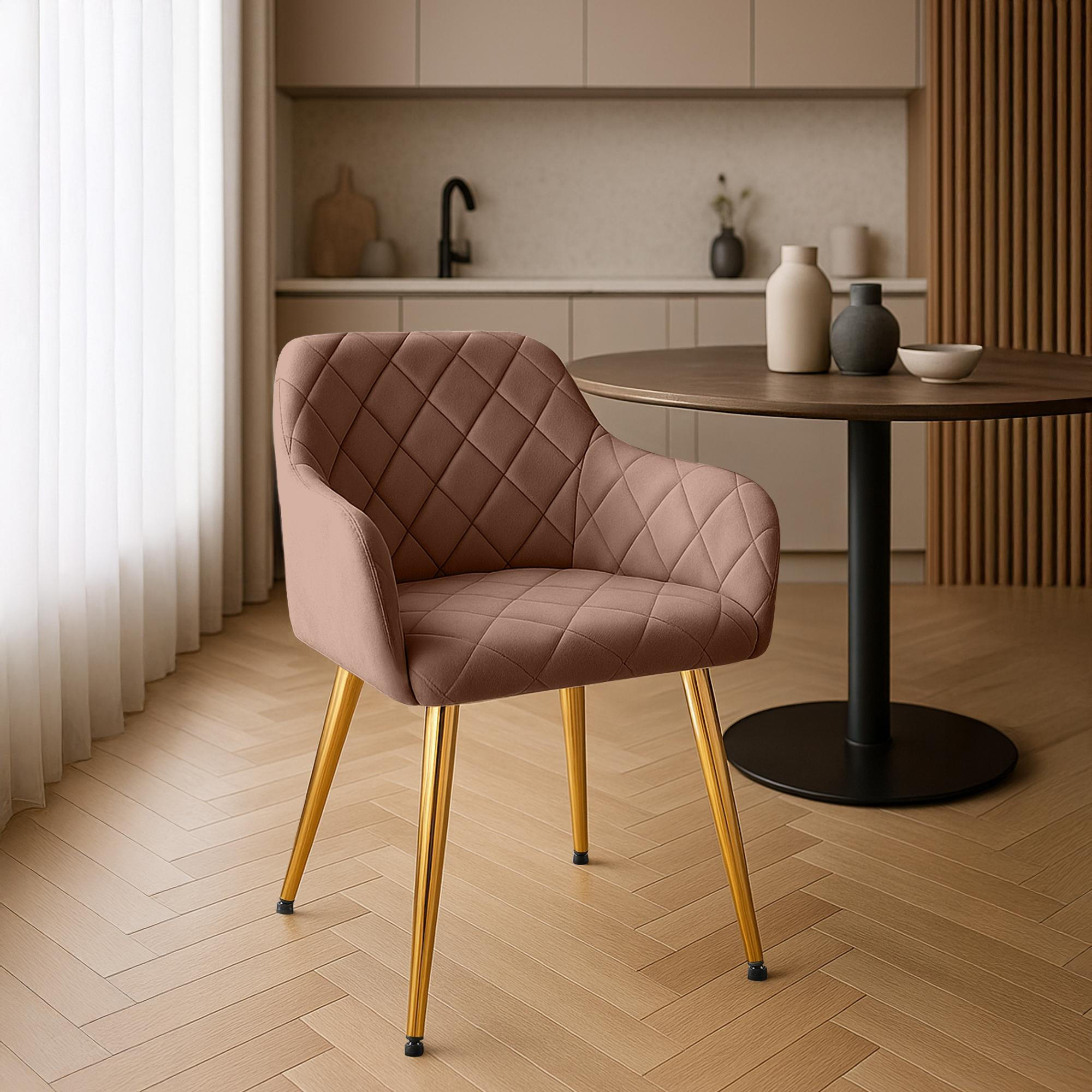 Thumbnail - CLP Armlehnenstuhl, Braun, Textil, 53x83x61 cm, Esszimmer, Stühle, Esszimmerstühle, Armlehnenstühle