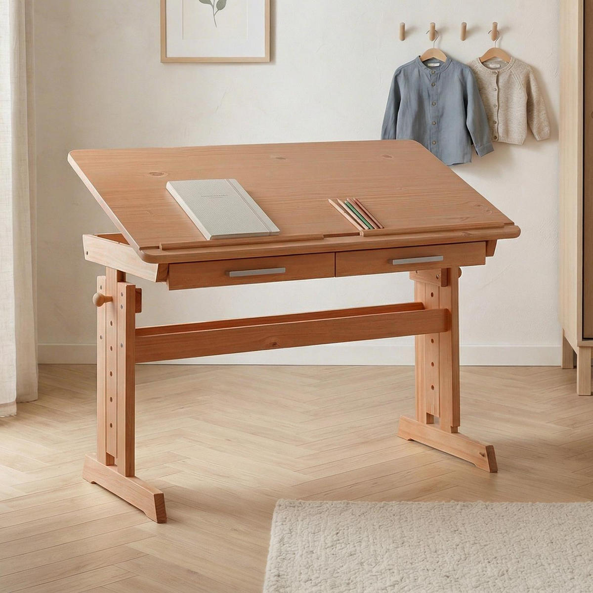 KINDERSCHREIBTISCH OLIVIA buchefarben - Buchefarben, Holz (109/130/55cm) - IDIMEX