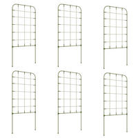 RANKHILFE, Pflanzenhalter, 6er-Set, Gartenspaliere für Kletterpflanzen, Stahl, Grün - Grün, Kunststoff/Metall (0.8/90/40cm) - Outsunny