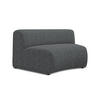 SOFAELEMENT Strukturstoff Stoff Grau - Schwarz/Graphitfarben, Kunststoff/Textil (147/70/89cm) - Makamii