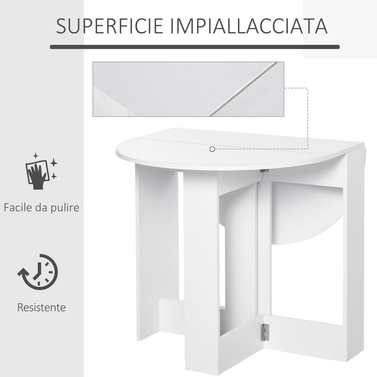 ESSTISCH Weiß 1 Stück - Weiß, Metall (104/76/73.7cm) - GiPP