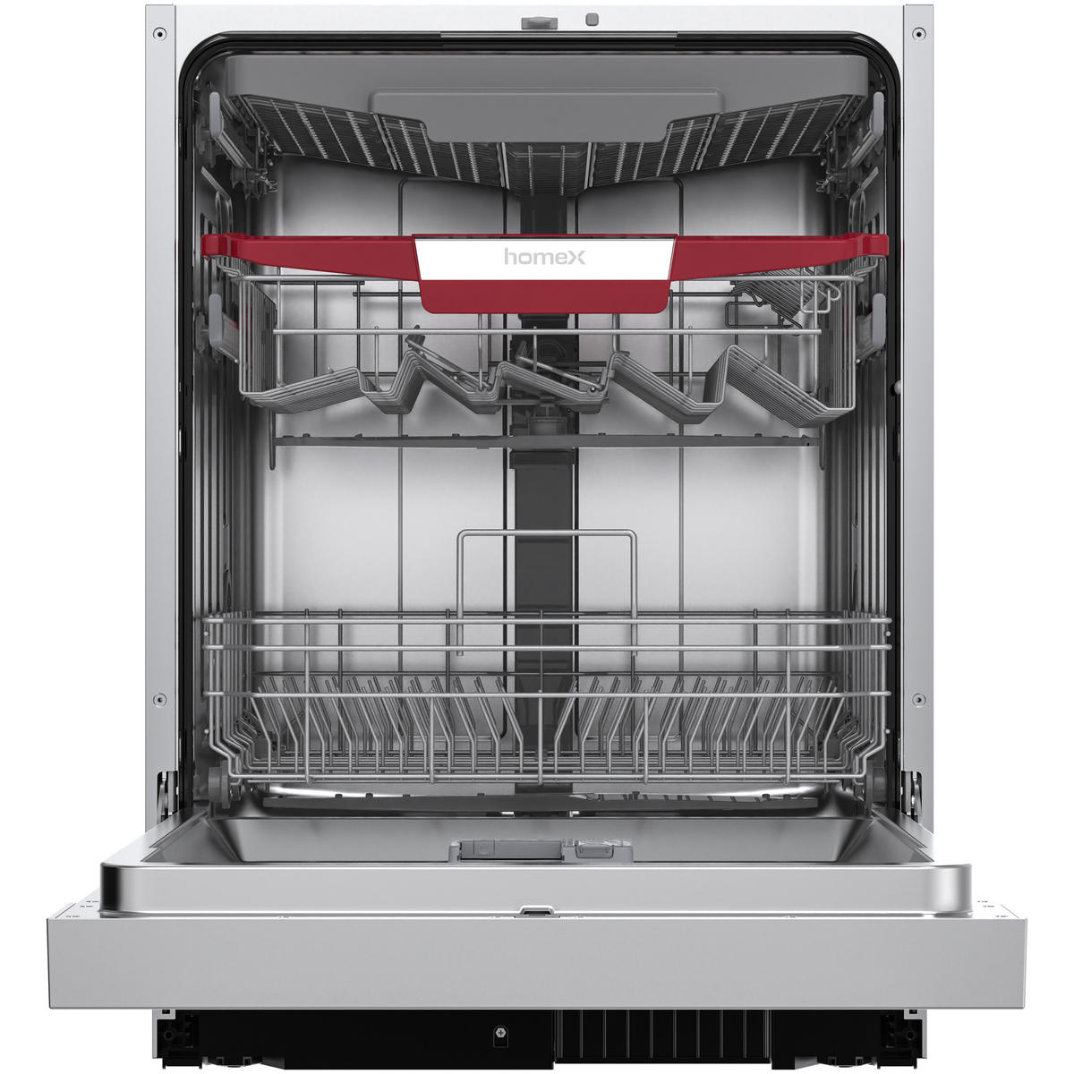 GESCHIRRSPÜLER teilintegrierbar 60 cm, Einbau Spülmaschine - 14 Maßgedecke, 7 Programme, AquaStop, 44 dB - Silberfarben, Kunststoff/Metall (59.8/81.5/57cm) - homeX