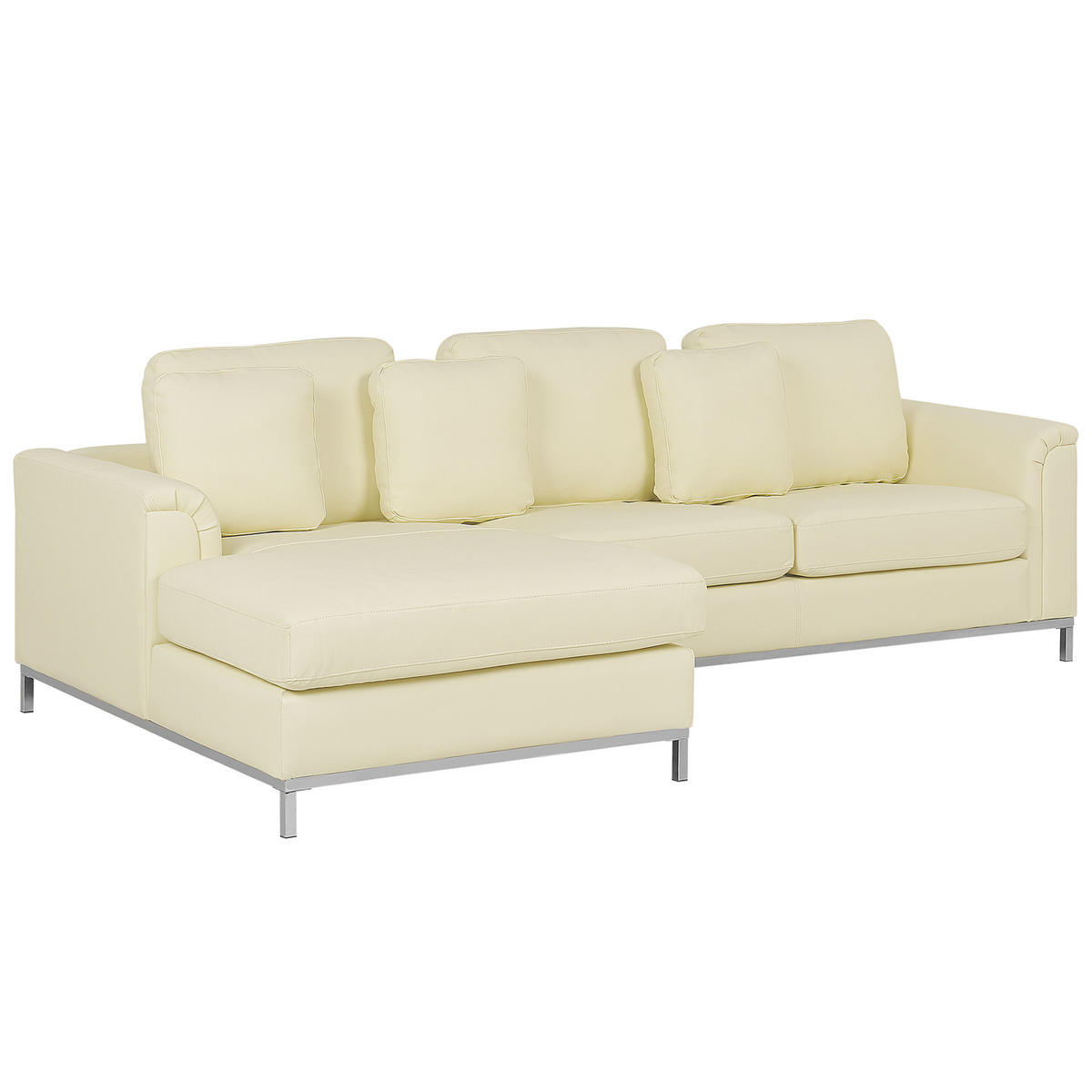 ECKSOFA Leder Beige linksseitig Oslo - Beige, Leder (270/151cm) - Beliani