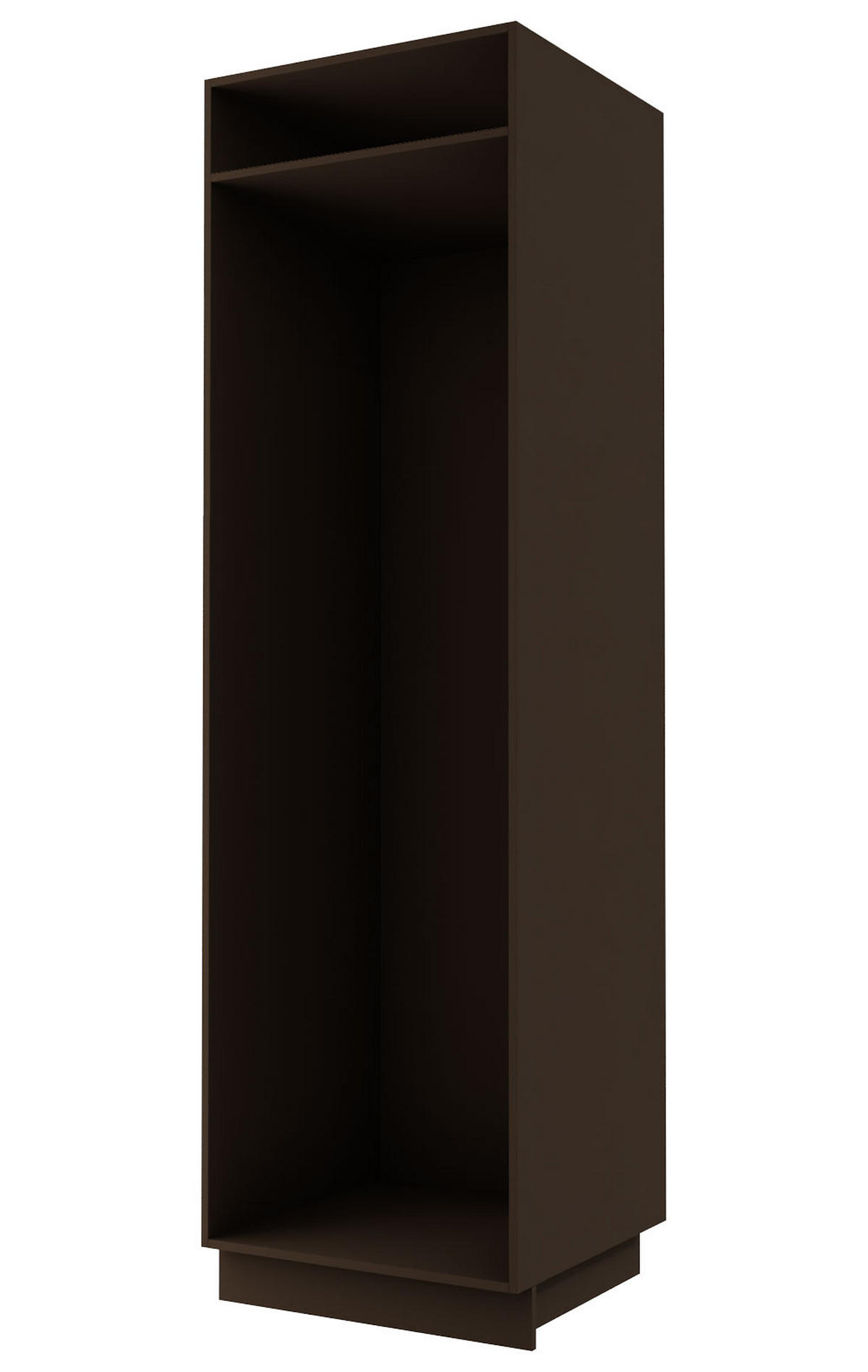 KÜHLSCHRANKUMBAUSCHRANK Essen D14/DL/60/207 Schwarz Hochglanz / Lava Matt 60 / 59 / 207cm - Schwarz Hochglanz/Dunkelgrau, Holz/Holzwerkstoff (60/207/59cm) - Feldmann-Wohnen