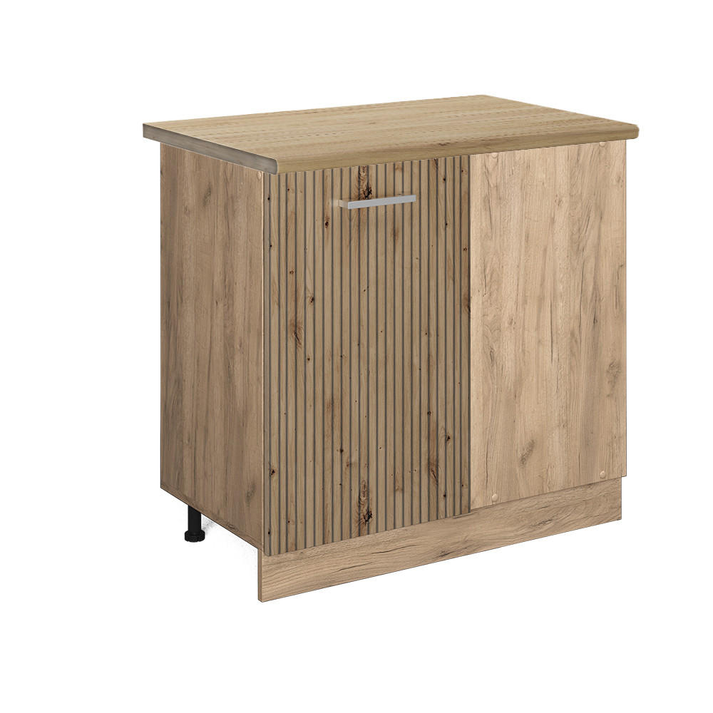 ECKUNTERSCHRANK R-Line Artisan-Eiche 86 cm, AP Eiche - Eiche Wotan/Eiche Artisan, Holzwerkstoff (86/81.6/60cm) - Vicco