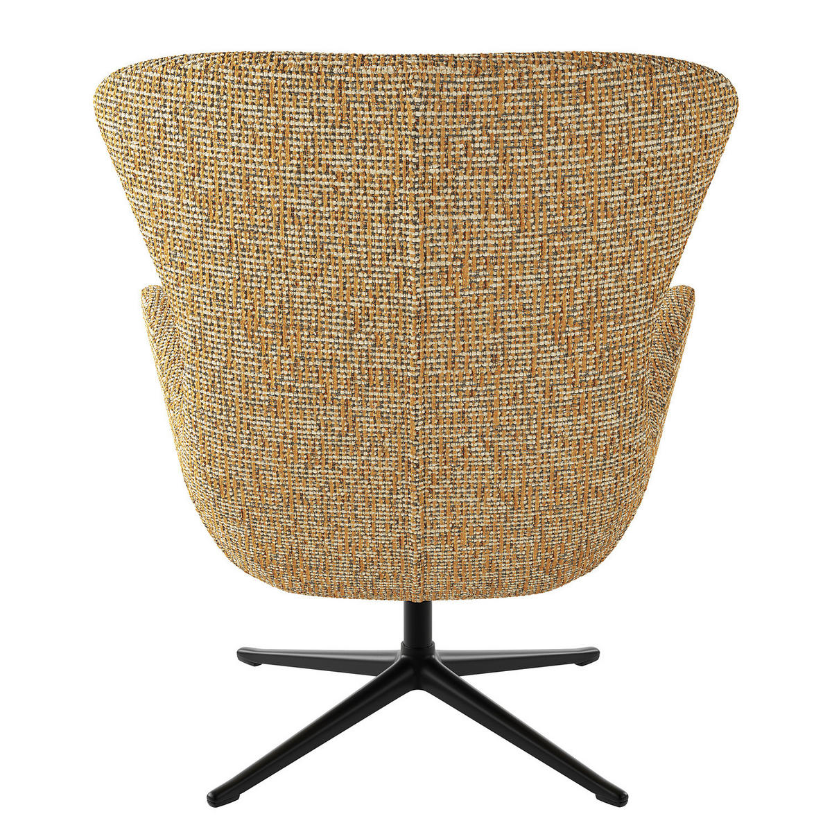 SESSEL mit Kreuzfuß - Schwarz/Honig, Textil/Metall (84/99/96cm) - home24