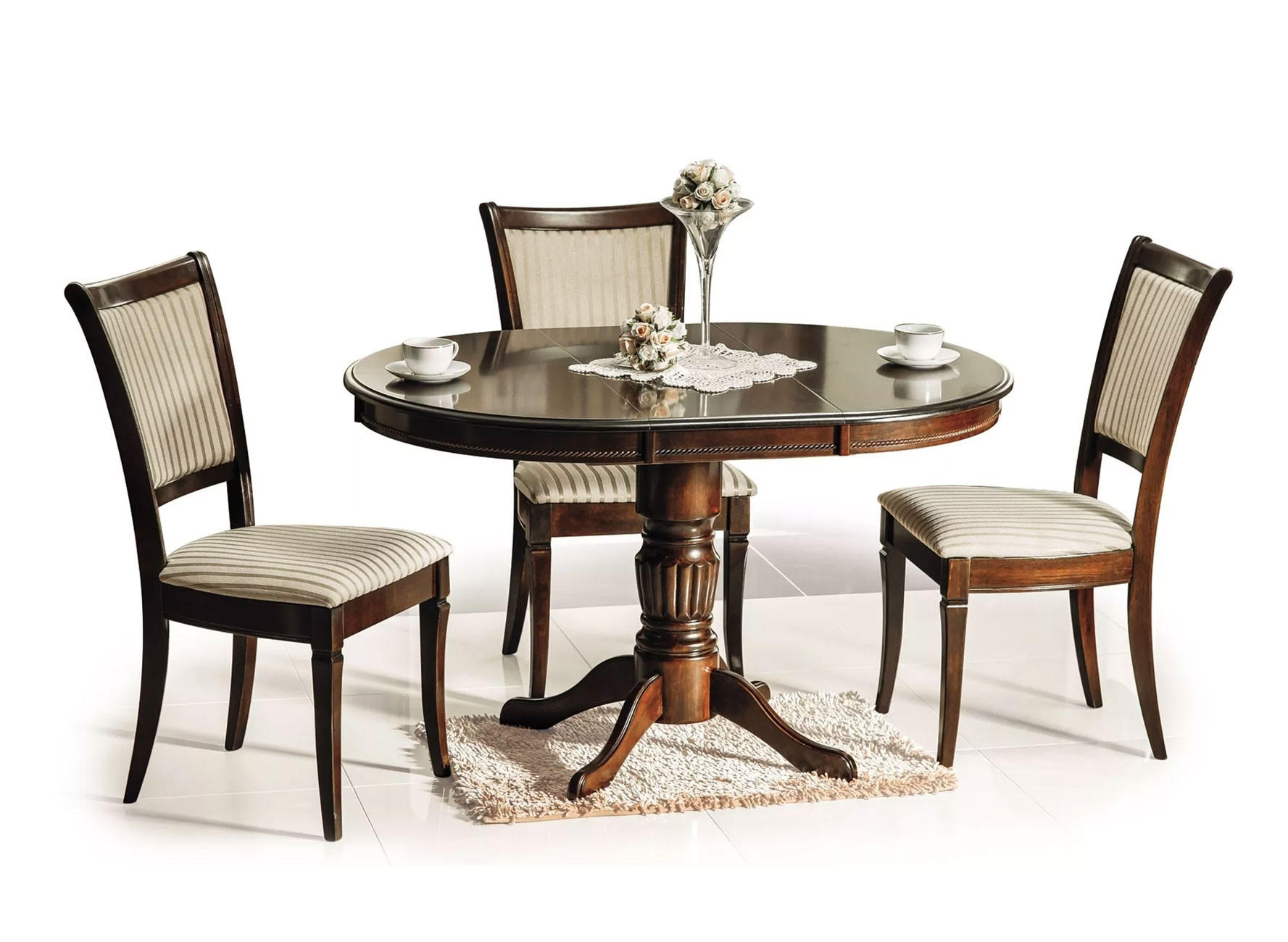 Thumbnail - Feldmann-Wohnen Esstisch, Braun, Braun, Holz, Rund,Rund, X-Form, 90x75x90 cm, Esszimmer, Tische, Esstische