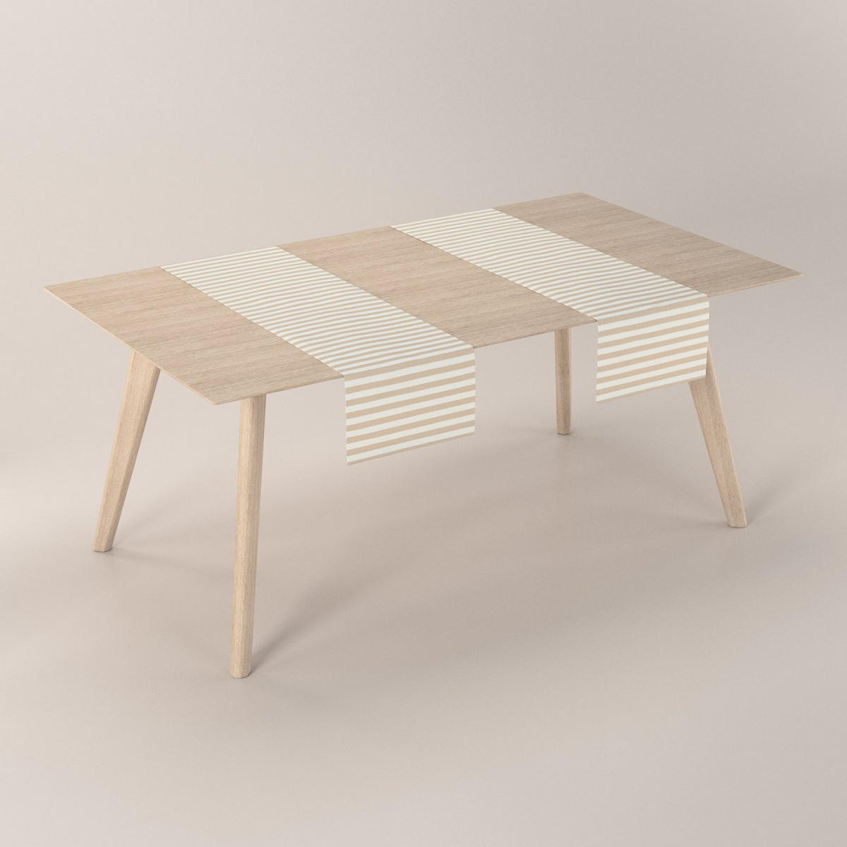 TISCHLÄUFER Quadro, braun und weiß, 40x130 cm - Beige, Textil (40/130cm) - Dekoria
