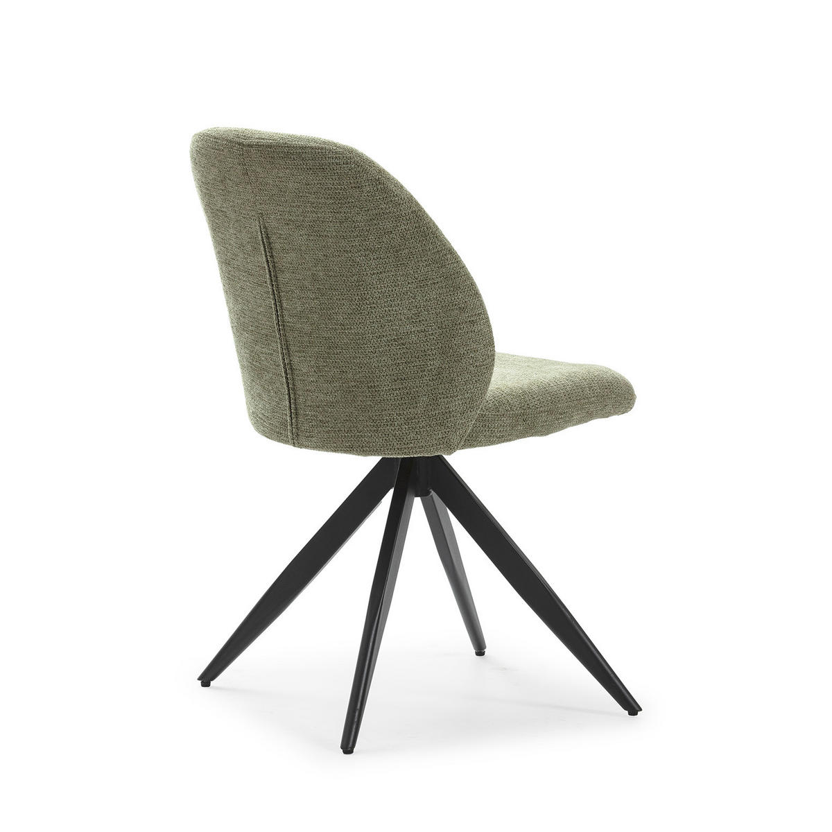 STÜHLEN (Set aus 2) aus stoff mit schwarzen metallbeinen - tamara 47/60/49 cm - Grün, Textil (60/49/47cm) - Calicosy
