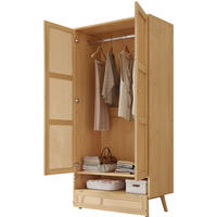 KLEIDERSCHRANK 90/183/45 cm Natur aus Holz mit Flip-Top-Deckel - Naturfarben, Holz (45/183/90cm) - OKMYHOME