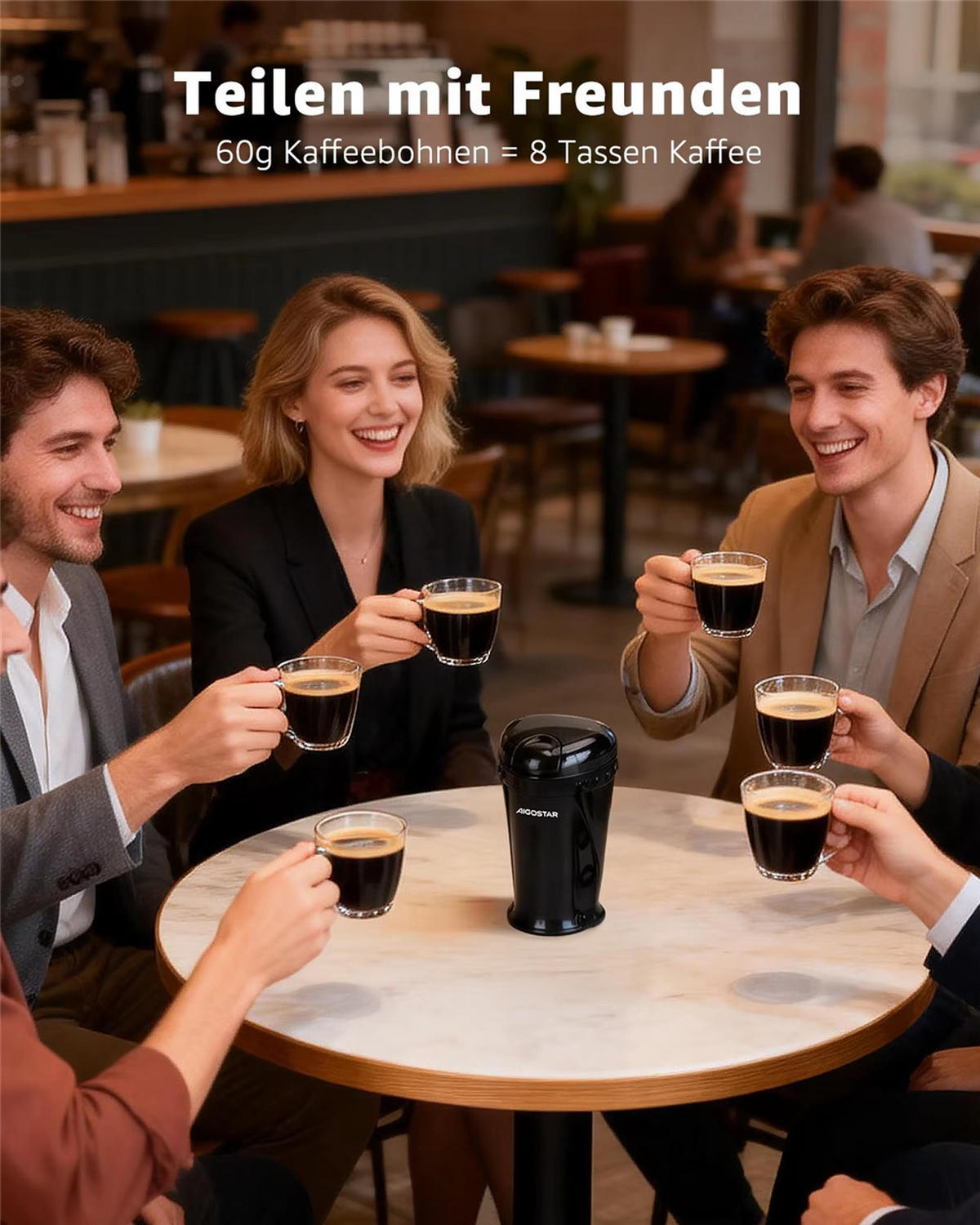 KAFFEEMÜHLE Elektrisch Gewürzmühle 150W Edelstahl Schwarz - Schwarz, Kunststoff (10.8/18.8/11.3cm) - Bextcok
