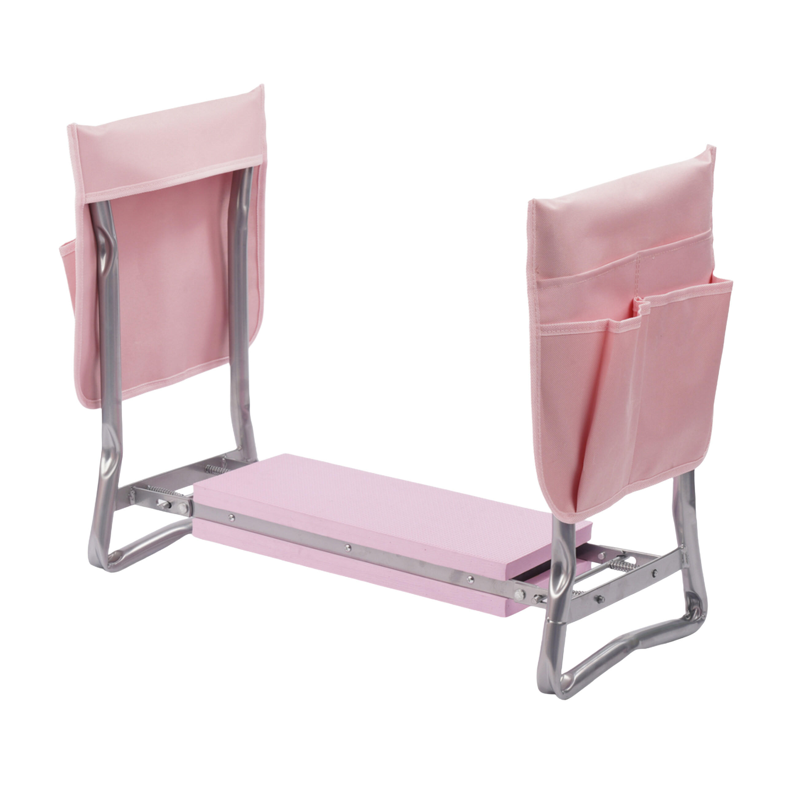 KNIEBANK - Rosa, Textil/Metall (60/50/27.5cm) - Relaxdays