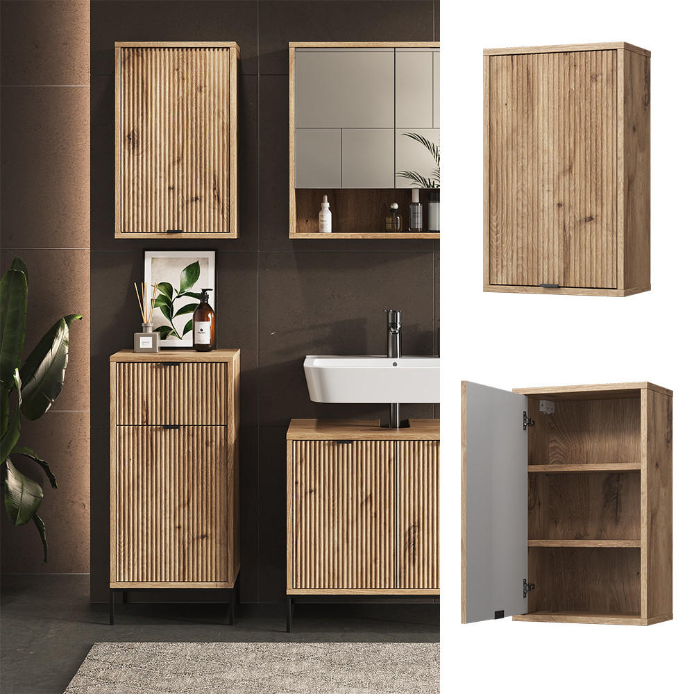 BADEZIMMER Eliza Viking Oak 40 x 65 cm mit eine Tür - Eiche Wotan, Holzwerkstoff (40/65/22.1cm) - Vicco