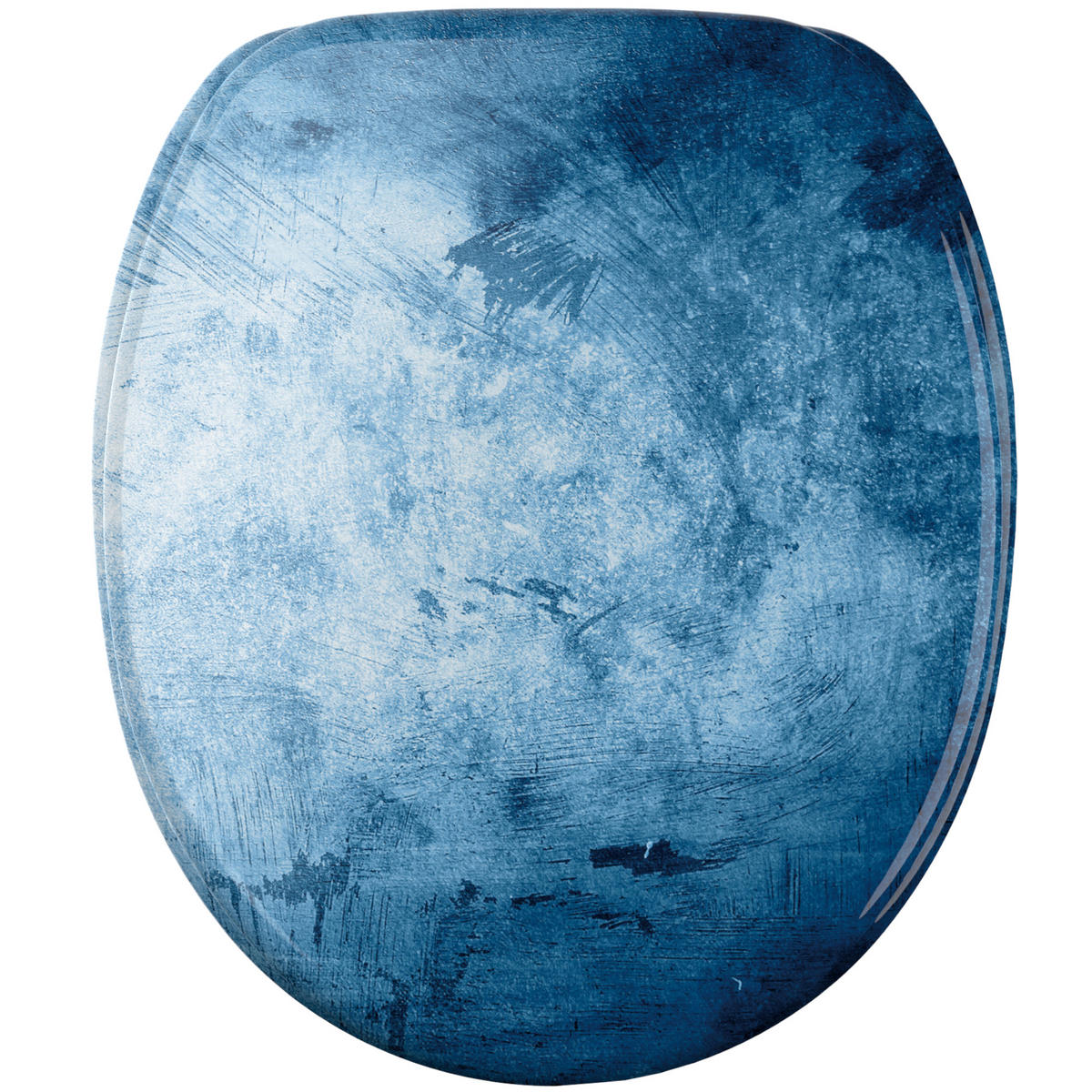 WC Sitz mit Absenkautomatik Solium - Blau, Holzwerkstoff (38/6/47cm) - Sanilo