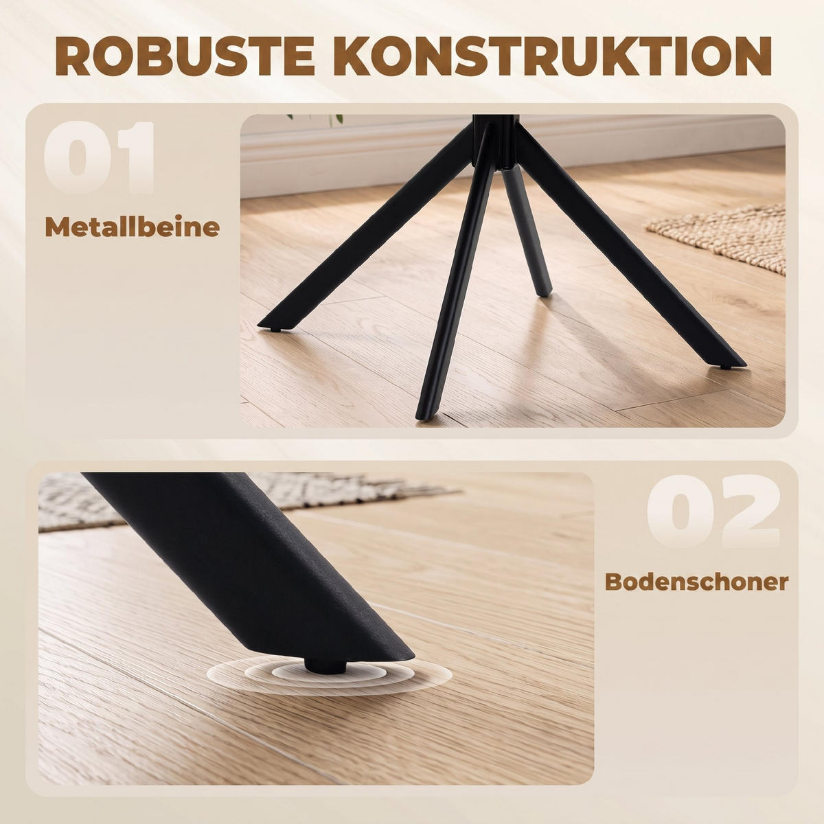 ARMLEHNSTUHL 2er-Set Beige 60.0/55.0/82.0 cm - Beige, Textil (55/82/60cm)