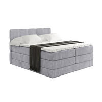 BOXSPRINGBETT mit Matratze H3|H4 und Lattenrost - LIRO KING-120x200 - Grau Monolith - Hellgrau, Holzwerkstoff (120/200cm) - ALTDECOR