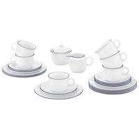 KAFFEESERVICE Compact Blaurand weiß-blau 20er Set - Blau/Weiß, Keramik (1/1/1cm) - Seltmann Weiden