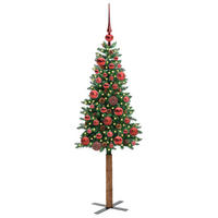 WEIHNACHTSBAUM Schlanker Haltbar 66/66/150 cm Grün PVC - Rot/Grün, Kunststoff (150cm) - vidaXL