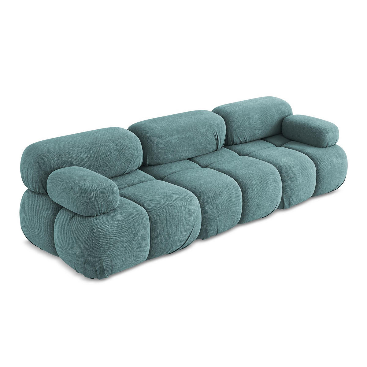 3-SITZER SOFA Chenille Stoff Blau - Blau/Beige, Kunststoff/Textil (285/70/96cm) - LaMiaSofa