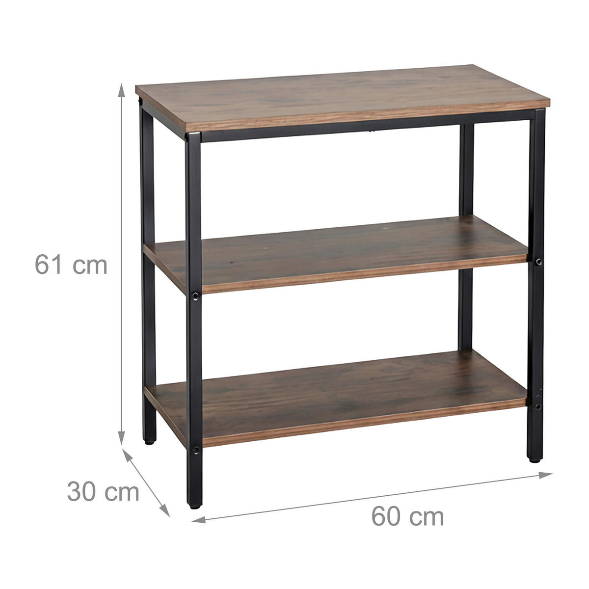 NACHTTISCH - Braun, Holzwerkstoff/Metall (60/61/30cm) - Relaxdays