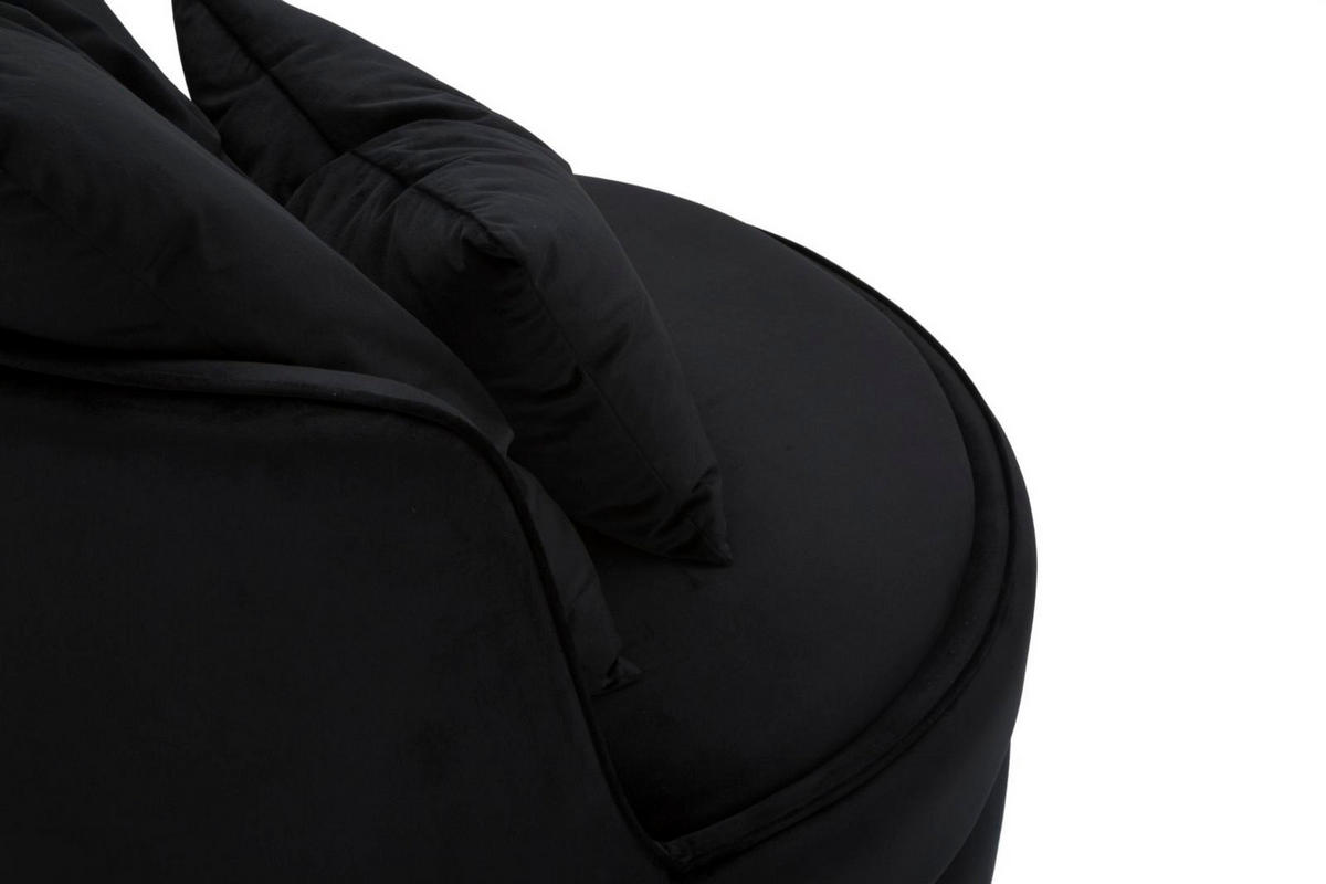 SESSEL Paris Space Nero, schwarz und goldfarben, Polyester, Kiefernholz, Sperrholz und Kunststoff, 84 x 84 x 72 cm - Goldfarben/Schwarz, Holz/Holzwerkstoff (84/72/84cm) - Mauro Ferretti