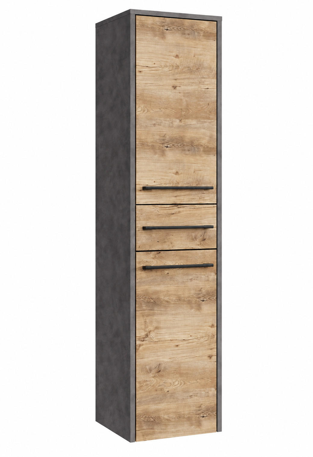 KÚPEĽŇOVÁ SKRINKA Florence s 2 dverami gaštanový dub / sivá - 30 x 35 x 130 cm - sivá/farba duba, drevo (30/130/35cm) - Badplaats