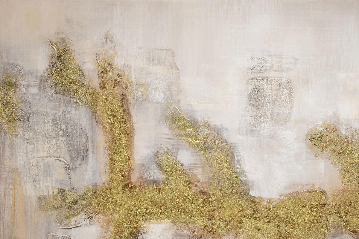 ACRYLBILD HANDGEMALT 120/80 cm - Goldfarben, Holz/Textil (120/80cm) - KUNSTLOFT