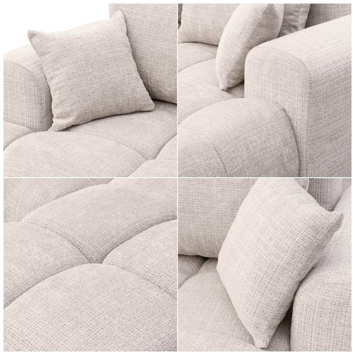 ECKSOFA MILANO mit Schlaffunktion und Bettkasten Creme - Creme, Holzwerkstoff/Kunststoff (250/90cm) - Idohome