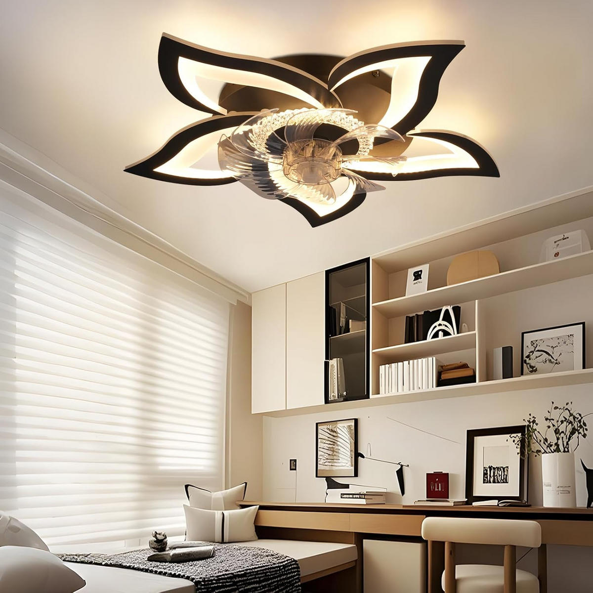 LED-DECKENLEUCHTE Frostal 62/62/14.5 cm - Schwarz, Metall (62/62/14.5cm) - ZMH