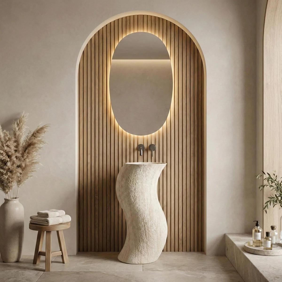 STANDWASCHBECKEN Rea Melody - Beige, Kunststoff (39/84/49cm) - REA