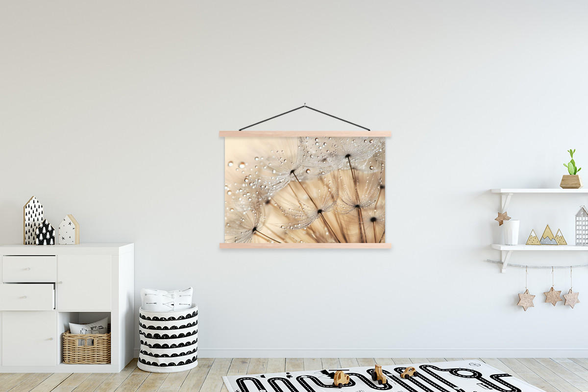 POSTER Löwenzahn - Abstrakt - Natur - Beige 120x80 cm - Braun, Textil (120/80/0.15cm) - MuchoWow