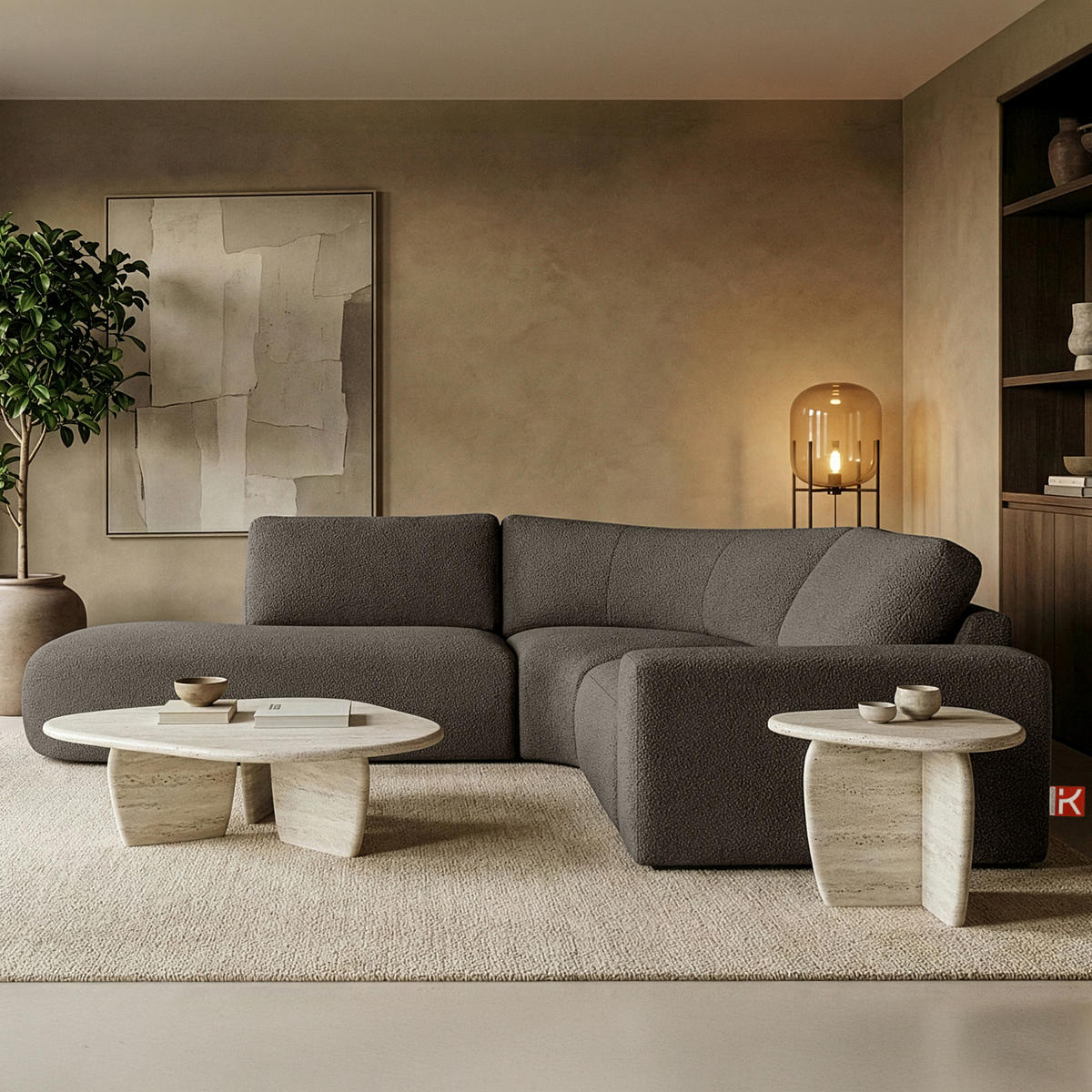 ECKSOFA LINKS ZUCCO, Dunkelbraun - Dunkelbraun, Holz/Holzwerkstoff (224/293cm) - KONSIMO®