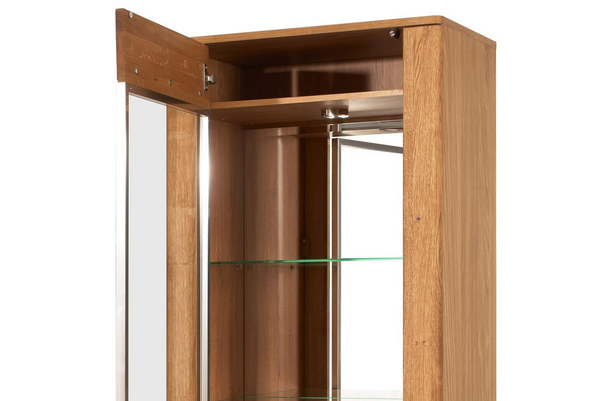 STANDVITRINE Latina Honig Eiche 70 / 42 / 200cm - Honigeiche/Braun, Holz/Metall (70/200/42cm) - Feldmann-Wohnen