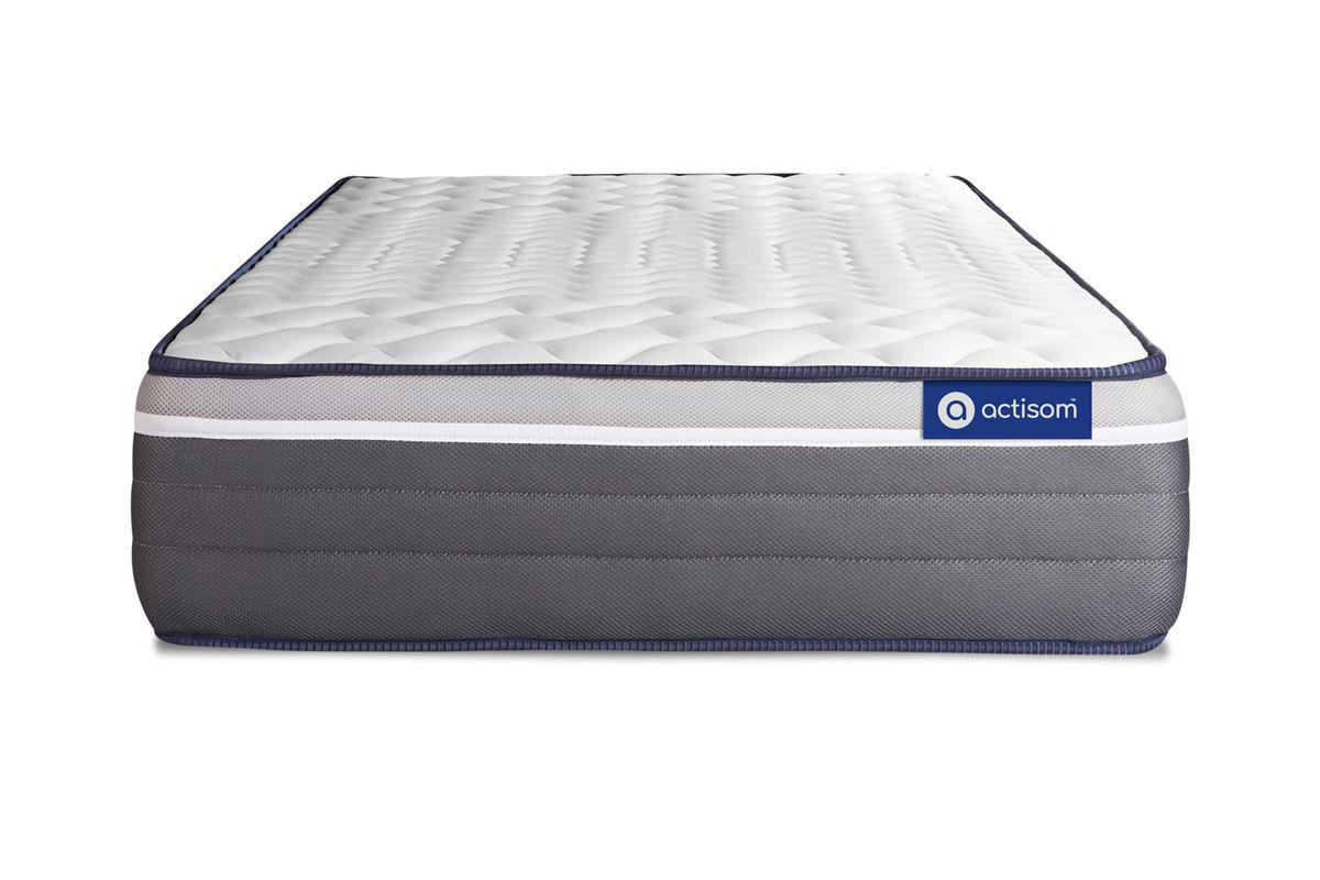 BETT Actimemo plus Memory-Schaum 80 x 200 cm h4 - Kit Bettgestell Grau - Beige/Grau, Karton/Holz (80/200cm) - ACTISOM